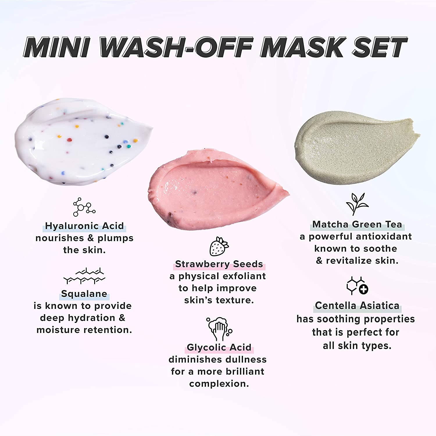  Mini Scoops Ice Cream Flavored Wash-Off Masks - Korean-Skincare