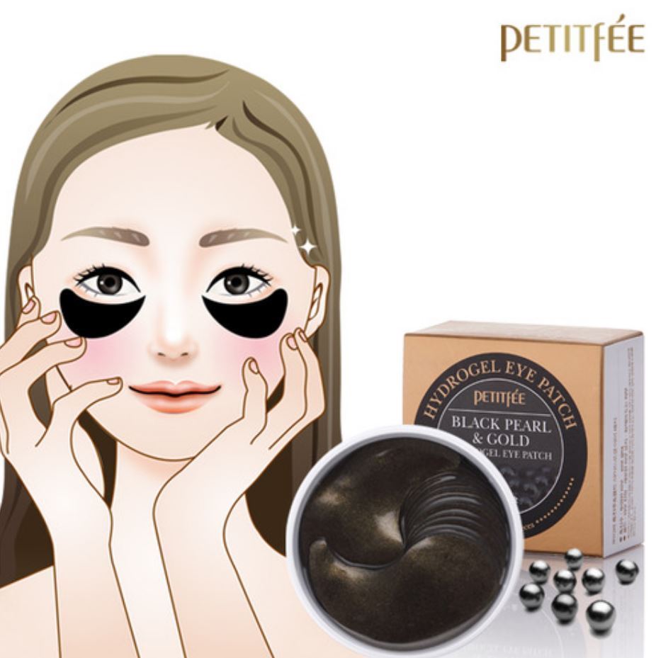 Petitfee Black Pearl & Gold Hydrogel Eye Patch - Korean-Skincare